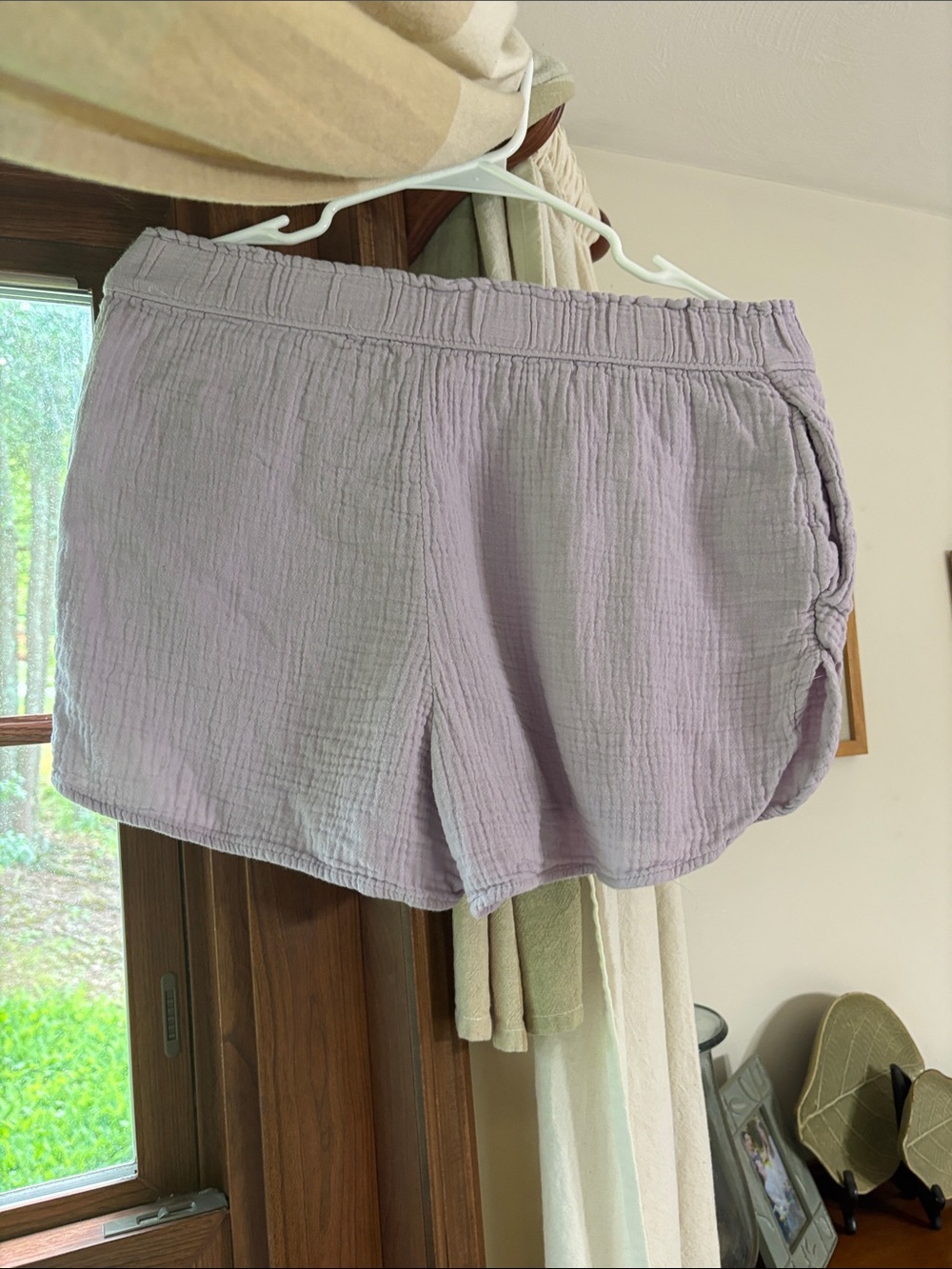 Purple flowy shorts